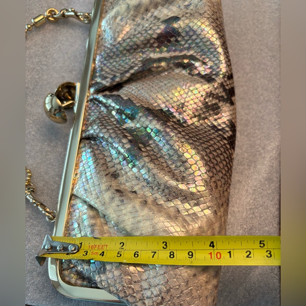 Coach-Darcy  Embossed Python Clutch - Picture 9 of 12